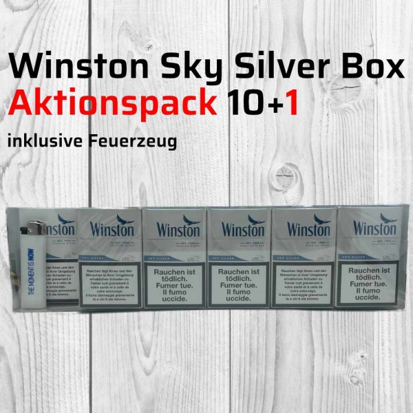 WINSTON SKY SILVER BOX 10+1 INKL. FEUERZEUG