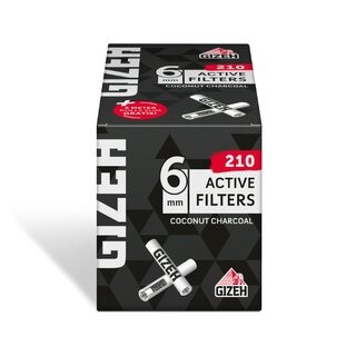 GIZEH ACTIVE FILTER 6 MM BOX (210 STK.) + GRATIS ROLLS 5M