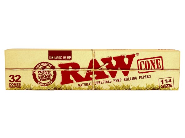 RAW ORGANIC HEMP 1 1/4 SIZE CONES 32STK.