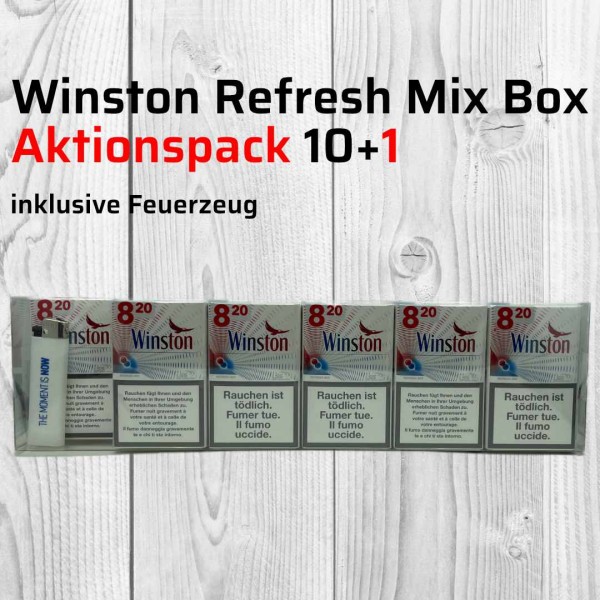 WINSTON REFRESH MIX BOX 10+1 INKL. FEUERZEUG